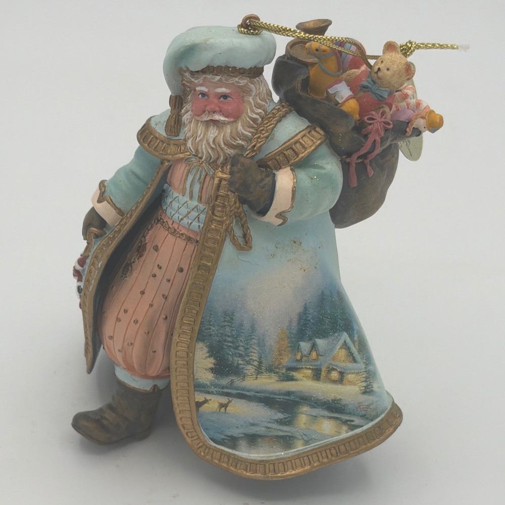Vtg 2003 Ashton Drake Thomas Kinkade Woodland Christmas Old World Santa Ornament